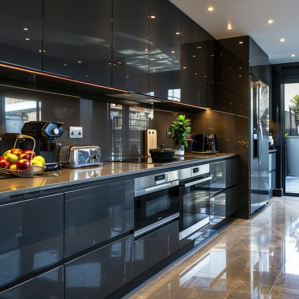 sleek modern kitchen with home appliances