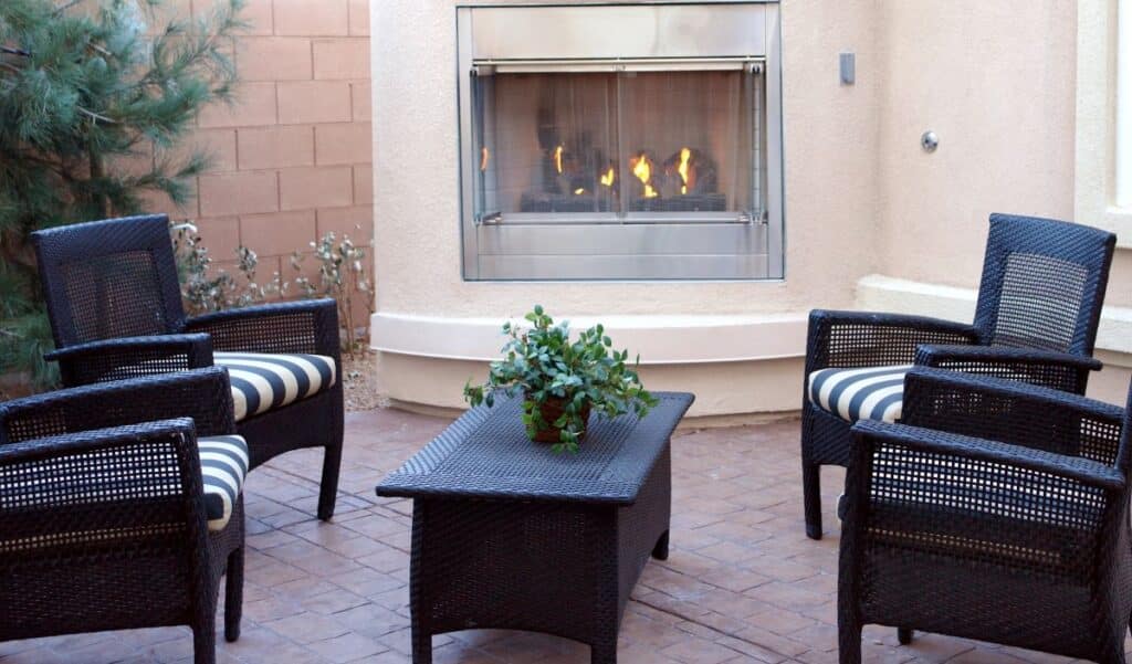 outdoor fireplace