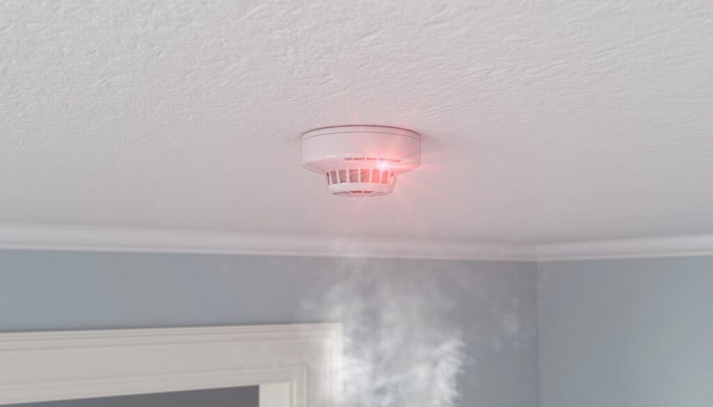 smoke alarm activated with smoke